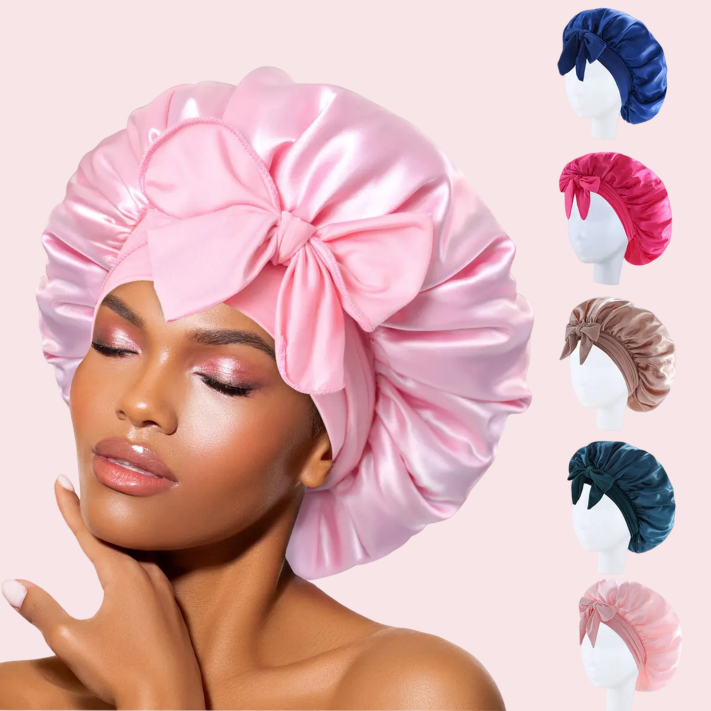 π Adjustable Satin Sleep Bonnet β Soft Silk Hair Wrap with Tie Band π