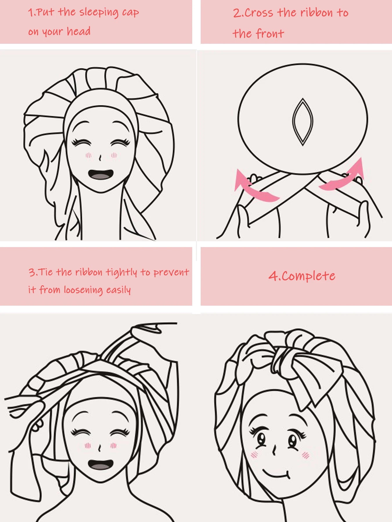 🌙 Adjustable Satin Sleep Bonnet – Soft Silk Hair Wrap with Tie Band 🌙