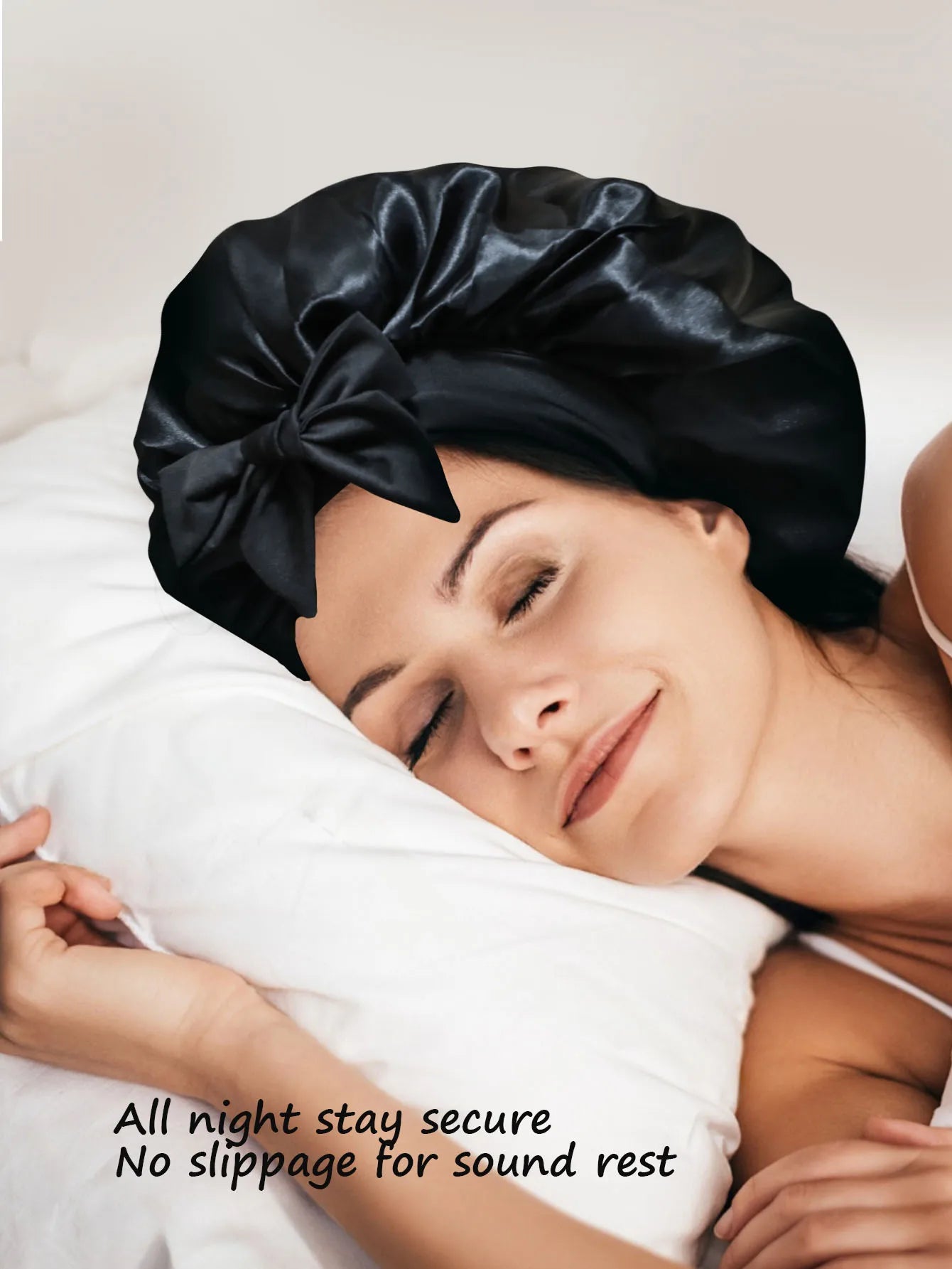 🌙 Adjustable Satin Sleep Bonnet – Soft Silk Hair Wrap with Tie Band 🌙